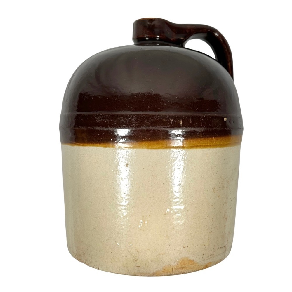 VINTAGE Antique Two-Toned Stoneware Moonshine Beehive 1/2 gallon Jug
